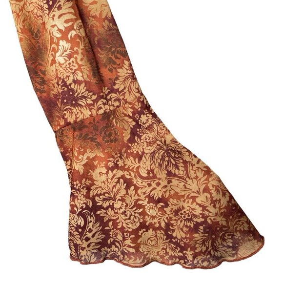 Route 66 Blouse Size Large Bell Sleeves V-Neck Side Slit Semi Sheer Lightweight - Picture 7 of 9